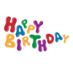 Color inscription - happy birthday.