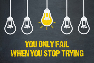 You only fail when you stop trying - obrazy, fototapety, plakaty