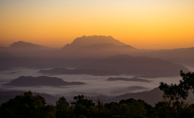 sunrise in the mountains