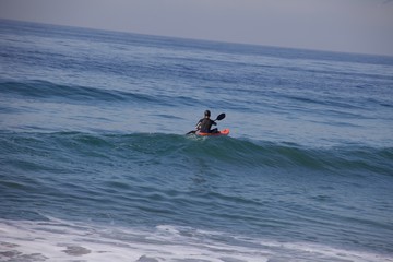 Fototapeta na wymiar kayaking on the sea