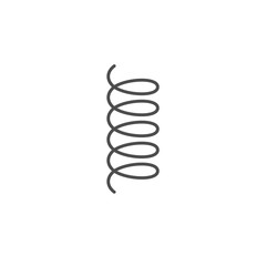Vertical spiral icon, swirl line outline style