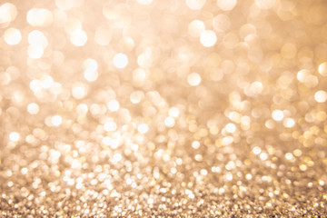 Yellow bokeh lights background for Valentine's day, Party, Event design.  Golden background