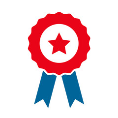 Certification seal award icon, symbol. Ribbon stamp symbol vector isolated