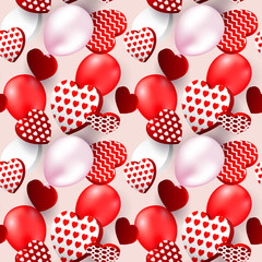 Valentines day heart seamless pattern. Valentines Day background for festive decor, wrapping paper, print, textile, fabric, wallpaper