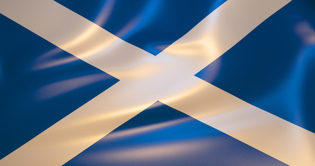Scotland flag in the wind . 3d illustration