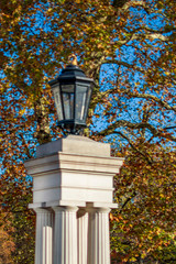 Street lamp in london with glass enclosure