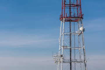 Closeup of television tower in Lviv