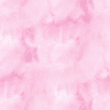 Pink seamless background - watercolor texture. Pink cloud