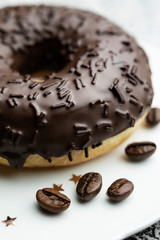chocolate coated donut