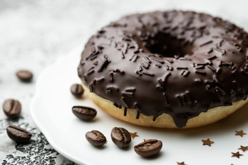 chocolate coated donut