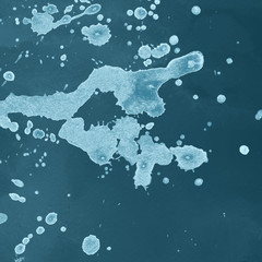 Luxury blue gold and white silver metal paint splatter effect on watercolor paper background. Gray glitter splash texture. Beautiful feminine backdrop.