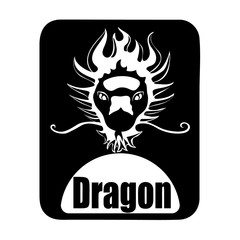 chinese calendar animal monochrome logotype dragon head