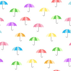 Fototapeta na wymiar Cute colorful pattern with umbrellas - baby cartoon style