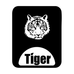 chinese calendar animal monochrome logotype tiger head