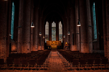 The magnificent Catholic Cathedral inside Hannover. Germany
