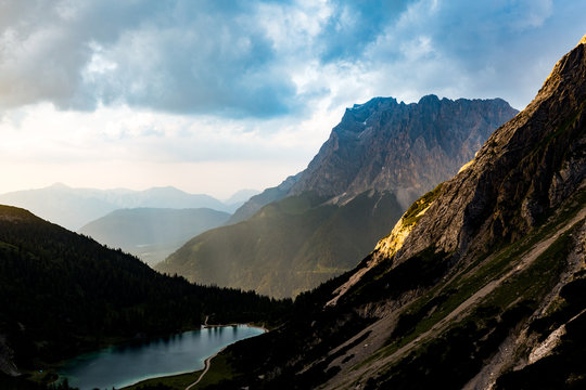 sunset in the mountains