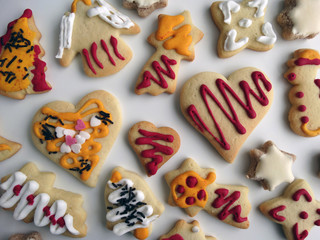 Mixture of Colorful Christmas Cookies