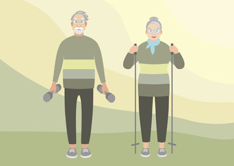 sport grandfather and grandmother