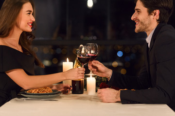 Beautiful couple in a restaurant