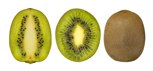 Fototapeta premium Group of ripe kiwi isolated on white background top view
