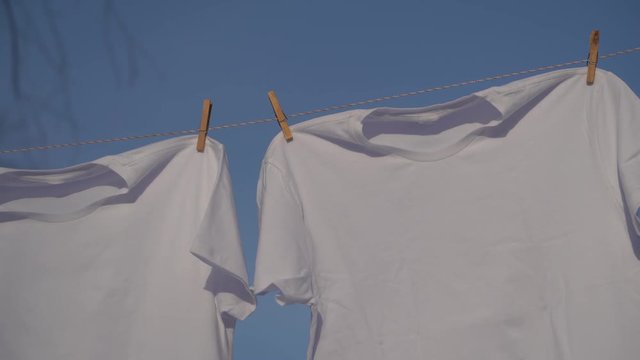 T-shirts and blue sky