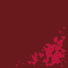 Red heart love confettis. Valentine's day corner b