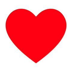 Red heart icon, love icon. Isolated vector illustration on white background.