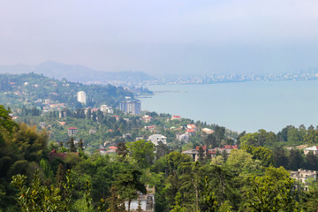 Obraz premium View of the Black sea coast from Batumi botanical garden, Georgia