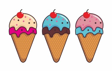 Ice cream cone vector illustration