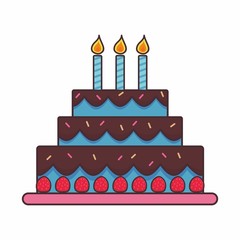 Birthday cake vector illustration 