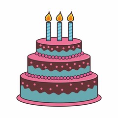Birthday cake vector illustration 