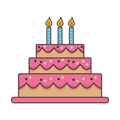 Birthday cake vector illustration 