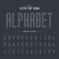 Dotted Font and alphabet vector, Tall typeface letter and number design, Graphic text on background