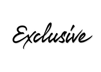 Exclusive vector lettering. Handwritten text label. Freehand typography design