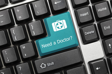 Conceptual keyboard - Need a Doctor? (blue key)