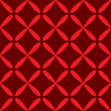 Seamless abstract grid art dark red pattern