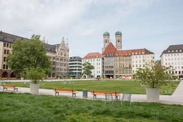 City centre view of Marienplatz in Munich, Bavaria