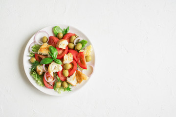 Fototapeta na wymiar Panzanella Tomato Salad
