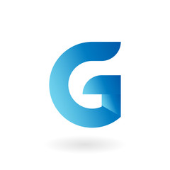 G letter blue flat vector logo template