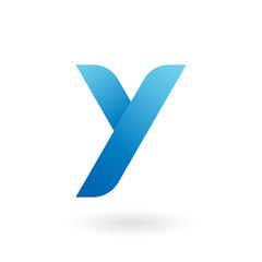 Y letter blue flat vector logo template - obrazy, fototapety, plakaty