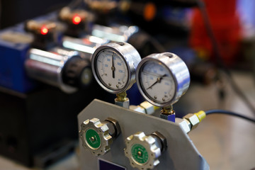 hydraulic equipment with pressure gauges