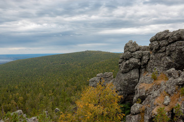 Fototapeta na wymiar Closeup mountains scenes in national park Kachkanar, Russia, Europe