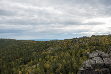 Closeup mountains scenes in national park Kachkanar, Russia, Europe