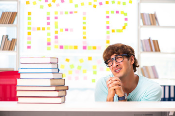 Student preparing for university exams