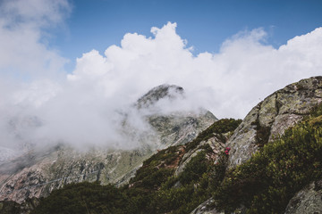 Mountains scenes, walk through the great Aletsch Glacier