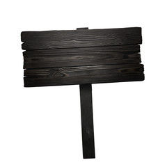 Wooden sign, isolated on white background