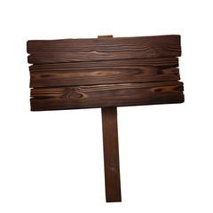 Fototapeta premium Wooden sign, isolated on white background