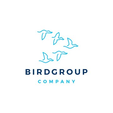 bird group colony logo vector icon illustration