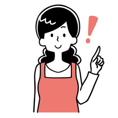 女性　主婦　ビックリマーク
