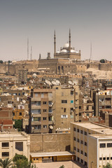 Old Cairo cityscape with view on the Citadel and Salahaddin mosque